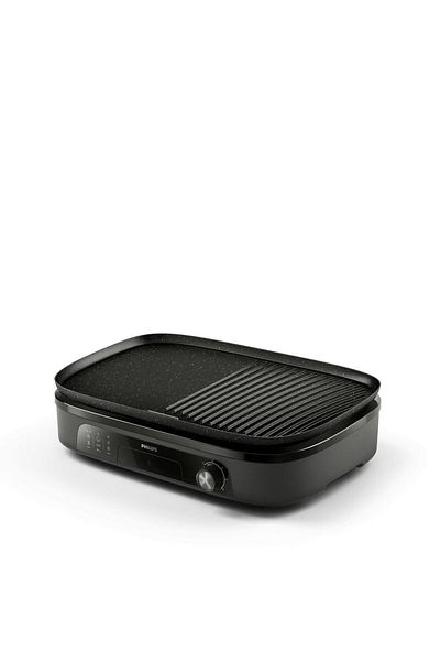 Philips Gratar electric de masa Philips HD6210/90, 2400W, Temperatura reglabila, Plita detasabila XL, Negru