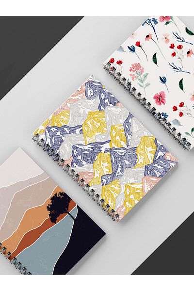Apeirona | Limitless Art 3-Piece Unlined Notebook - Steel Spiral - A5 - Total 270 Pages - Ivory Ivory Color Textured Paper