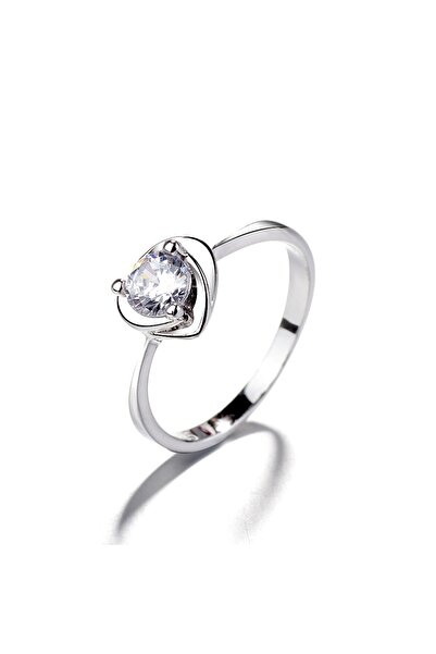 delis 925 silver ring, JW1395, elegant model with stone, rhodium plated