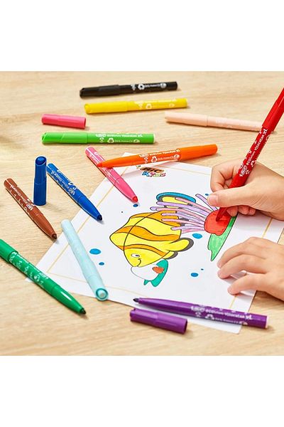 Bic 12 Color Vısacolor Jumbo Felted Crayons - Kids