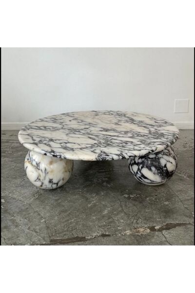 SİA ART DESİNG Doğal Mermer Calacatta Viola Orta Sehpa