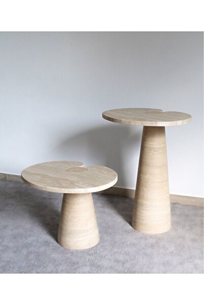 SİA ART DESİNG DOGAL TRAVERTEN YAN SEHPA