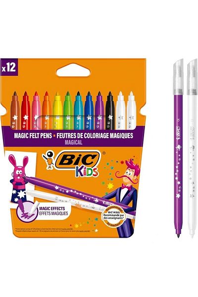 Bic Kids Color&erase Erasable Felt Tip Pen 12 Pack