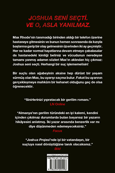 Pegasus Yayınları Joshua Projesi - Sebastian Fitzek