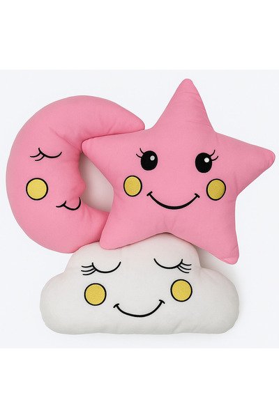 JULYA KİDS طقم وسائد أطفال لطيف مقاس 3 بوصات على شكل قمر وسحابة ونجمة