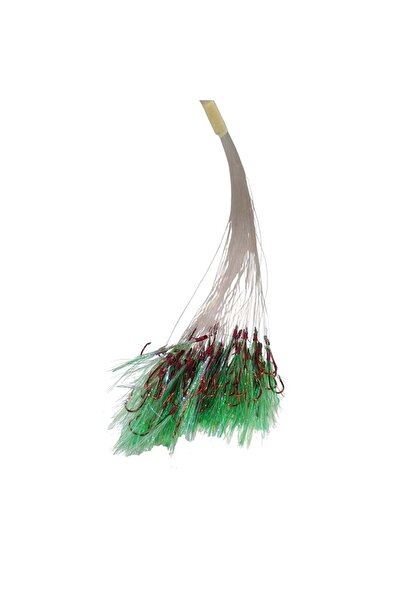 Avcı Avcı Market 100 lü Köstek Kırmızı Çapraz İğne Yeşil UV 10 Numara 0.14 Mi...