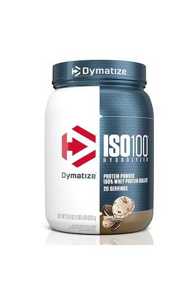 Dymatize ISO 100 Hydrolyzed whey protein isolate, Cookies and Cream, 1.36 LB