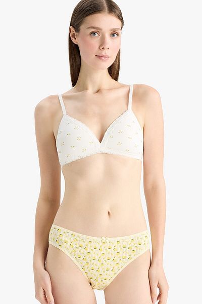 DeFacto Patterned 3-Piece Slip Panties-Fall in Love E7574Ax25Sp