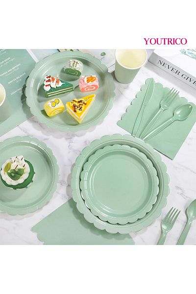 Youtrico Disposable Tableware 20 Pieces 23/18cm Ideal For 10 People-wedding Plating/birthday Party