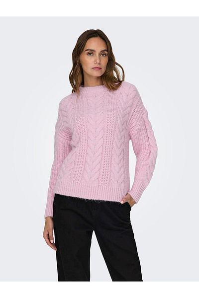 ONLY O Neck Pink Women's Sweater15294820
