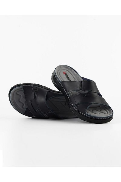 DR KLOMPA Ανδρικές παντόφλες Ms689 Navy Blue Fanetta Ορθοπεδικές καλοκαιρινές παντόφλες
