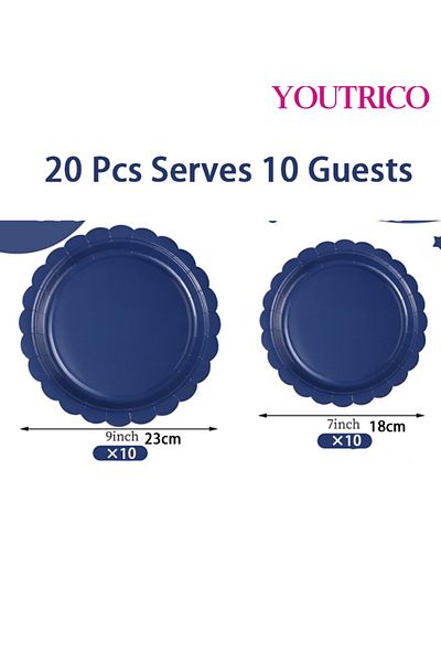 Youtrico Disposable Tableware 20 Pieces 23/18cm Ideal For 10 People-wedding Plating/birthday Party