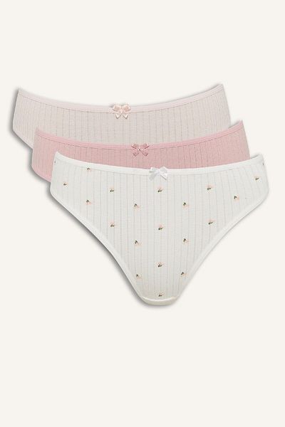 DeFacto 3-Pack Slip Panties-Fall in Love E4948Ax25Sp