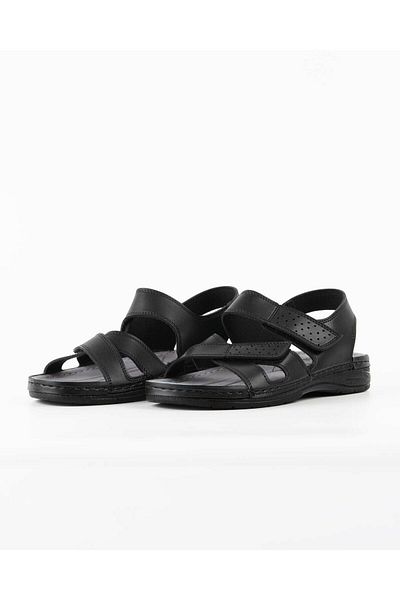 DR KLOMPA Ανδρικά καθημερινά σανδάλια DK353 Μαύρα Fanetta Velcro Ρυθμιζόμενα Ορθοπεδικά Καλοκαιρινά Σανδάλια
