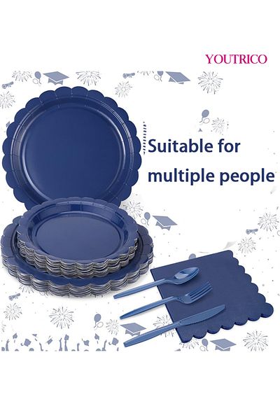 Youtrico Disposable Tableware 20 Pieces 23/18cm Ideal For 10 People-wedding Plating/birthday Party