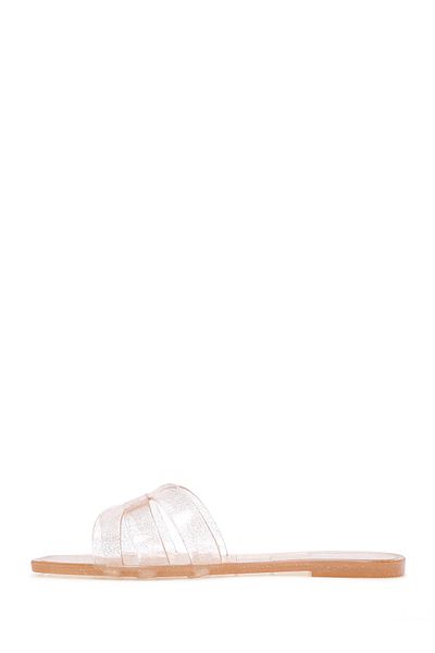 Derimod Papuci de damă cu jeleu transparent de culoare aurie - 24sfe4918pv
