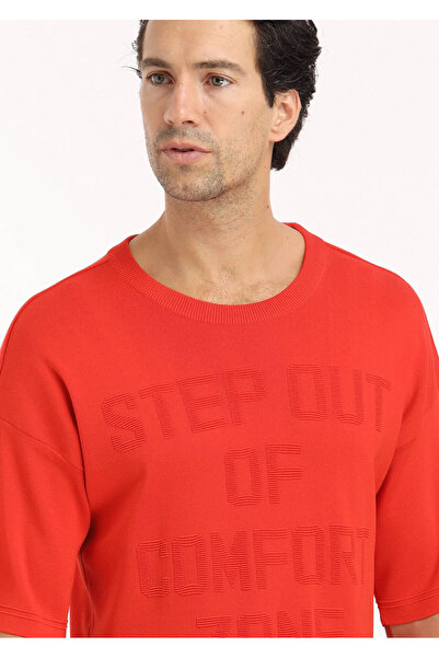 Ramsey Πλεκτό με λαιμόκοψη Jacquard πορτοκαλί