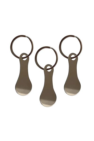 Choice 3 Pcs 1/3pcs Ring For Key Keychain Metal Aluminum Alloy Sliver Color Shopping Cart Token Keyring Acc