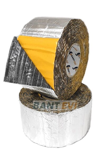 BANT EVİ Araç Oto Ses Isı Yalıtım Bandı 10cmx5metre Alüminyum Folyolu Kauçuk Bant Izolasyon Malzemesi