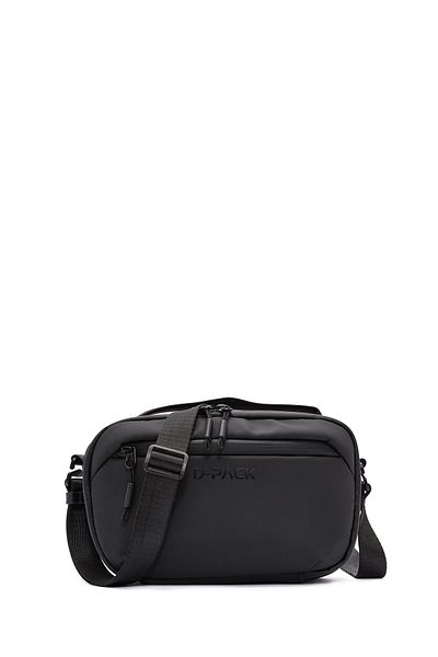 Derimod D-Pack Men's Black Fabric Crossbody Bag 24Wbd30066F