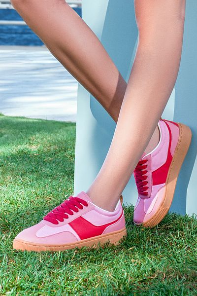 Derimod Acbc X Derimod Pink Suede Sneakers - Lace-Up, Women, 24Wfd 435310