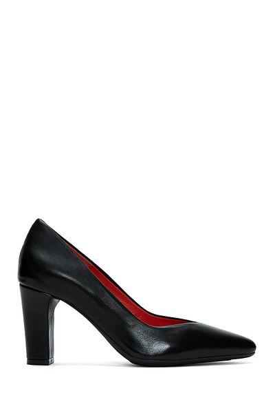 Derimod Gritti Women's Black Thick Heeled Patent Leather Genuine Leather Heeled Shoes Stiletto 20Wfd170316