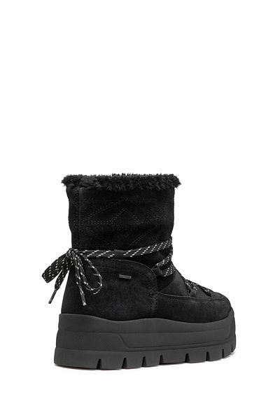 Geox Women's Black Spherica Ec7.1 Shearling Waterproof Leather Boots