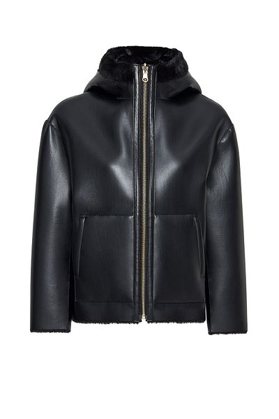 Derimod Gardena Women's Black Reversible Teddy Coat 24Wgd5241Ff