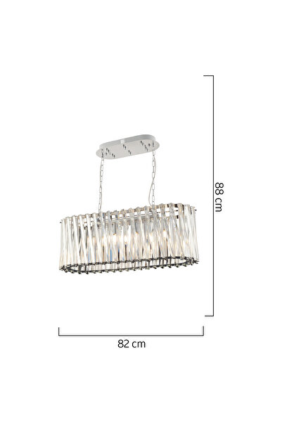 Apliqa Lustra Cristal HubRom, SAUCER 3963-80-CH 82x88 cm 6xE14-40W Crom