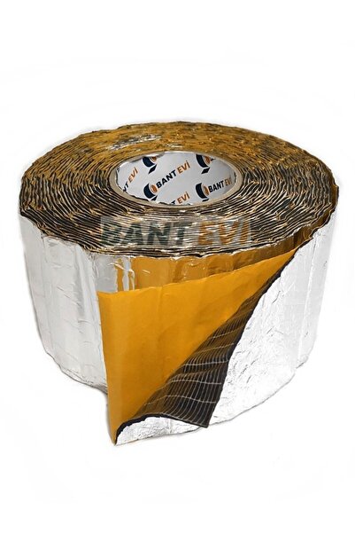 BANT EVİ Folyolu Kauçuk Bantı 5cmx5mt Isı Ve Ses Izolasyon Bandı Alüminyum Ka...