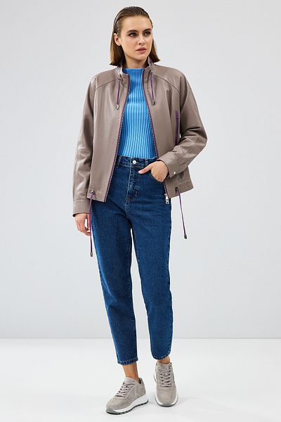Derimod Terry Women's Gray Oversize Leather Jacket 24Wgd5238U4