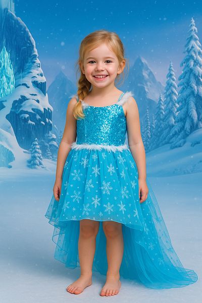 Parti Kırtasiye Costum pentru copii Frozen Elsa cu coada