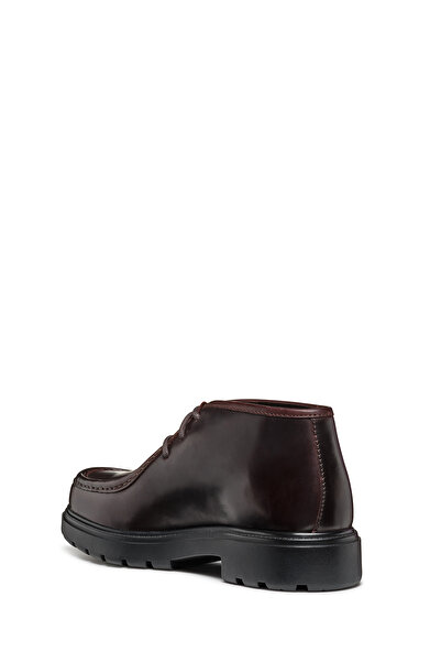 Geox Δερμάτινες κλασικές ανδρικές μπότες μπορντό - Spherica Ec7, με κορδόνια, U46FRD0003ZC7011