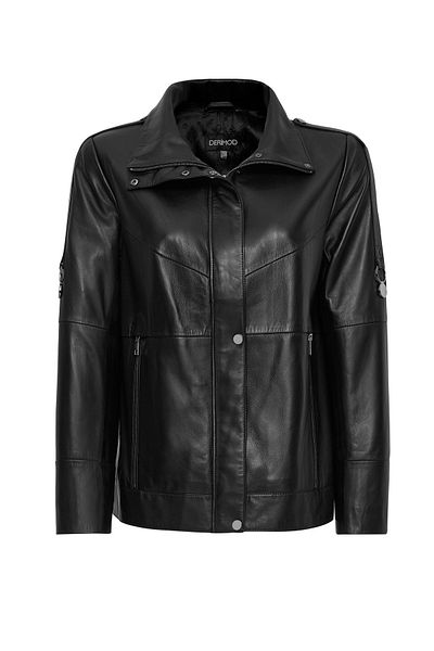 Derimod Luisa Women's Black Leather Jacket 24Wgd5172U4