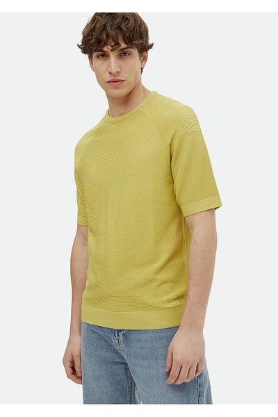 Ramsey Πλεκτό με λαιμόκοψη Jacquard κίτρινο