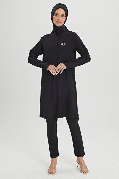 Zühre Μαύρο Ολόσωμο Μαγιό Hijab ZM-0013