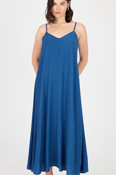 Ceylen Φόρεμα Casual Cut Maxi με λεπτό λουράκι