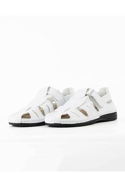 Tigerline Men's Casual Sandals Ms389 White Fanetta Adjustable Orthopedic Sandals