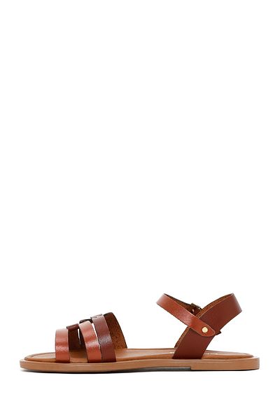 Derimod Women's Brown Genuine Leather Bodrum Sandals 25Sfd331918