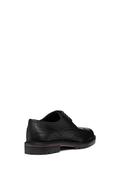 Geox Men's Black Walk Pleasure C Lace-Up Leather Classic Shoes U46Haa00064C9999