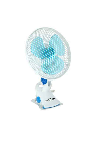 KRYPTON 8" Table/clip Fan 2-in-1 Use, 3 Blades, 2-speed, Oscillating, High Power, For Home/office