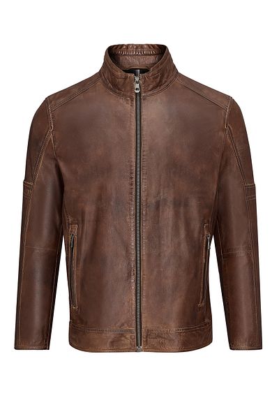 Derimod Mbappe Men's Brown Leather Jacket 24Wgd6548W8