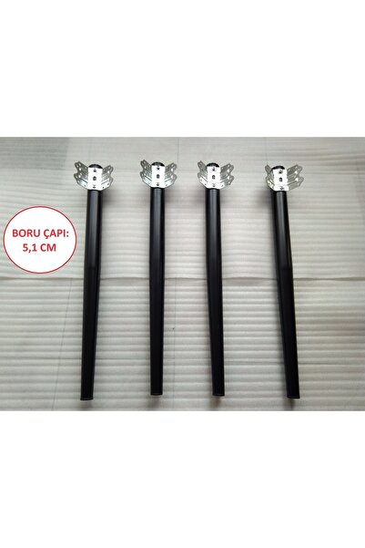 DEMONTEPARK 4 Adet-metal Konik Masa Ayağı-siyah Renk( Üst Çap:5,1 Cm)
