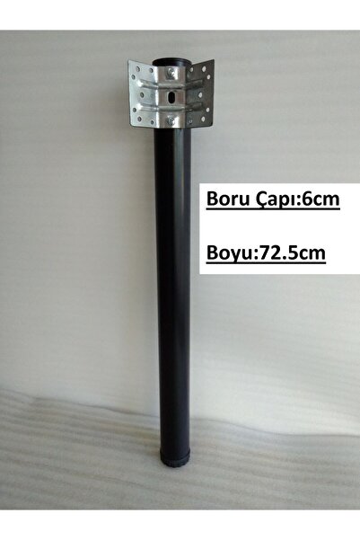 DEMONTEPARK 4 Adet-siyah Renk Metal Boru Ayak 72.5 Cm, Mutfak Masası Ayağı