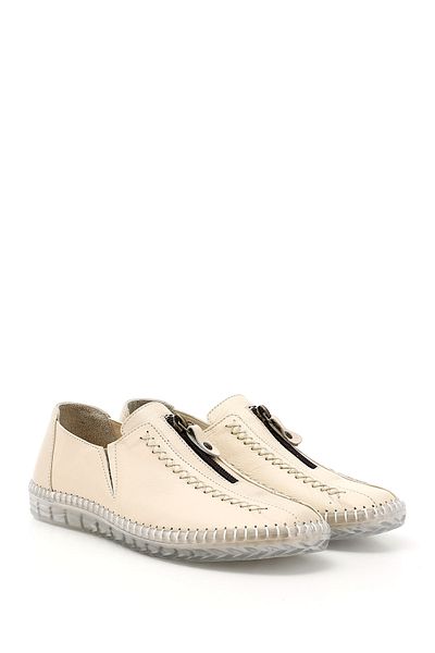 GÖNDERİ(R) Women / Girls Beige Gön Genuine Leather Women's Casual Shoes 42439