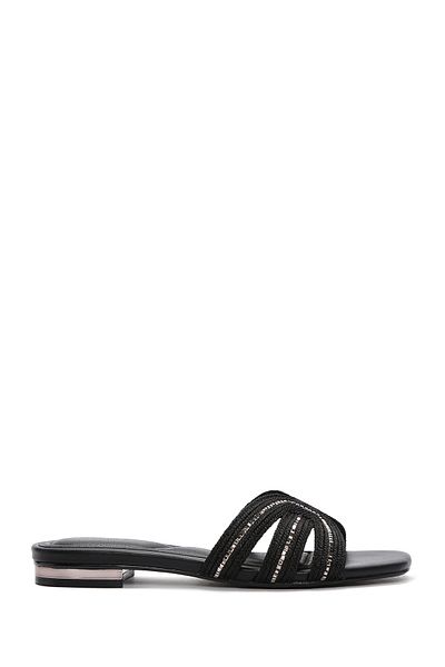 Derimod Women's Black Stone Slippers 25Sfd 440114