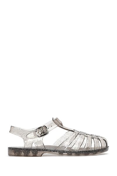Derimod Women's Black Ankle Strap Jelly Sandals 25Sfe4907Pv