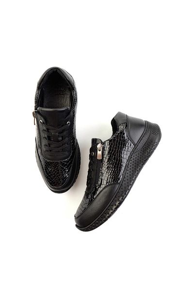 Bambi Pantofi de damă din piele naturală de crocodil negru K 01331801111