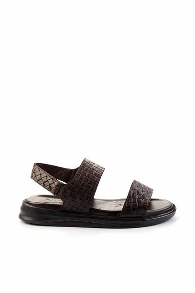 Bambi Brown Leather Men's Sandals E05433012603