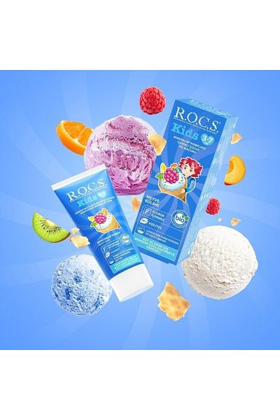 R.O.C.S. Rocs Kids 3-7 Years Fruity Children's Toothpaste Fruit Cone 35ml